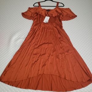 Rust colored satin dress